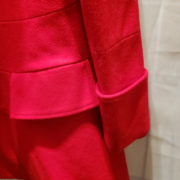 ATTENTION RED WOOL/RAYON SWING COAT SZ XL - Picture 3 of 8